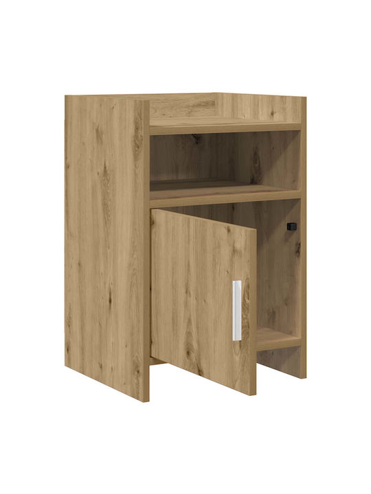 Metal Bedside Tables With Brown Glass Surface 2 Pieces 40x36x60cm