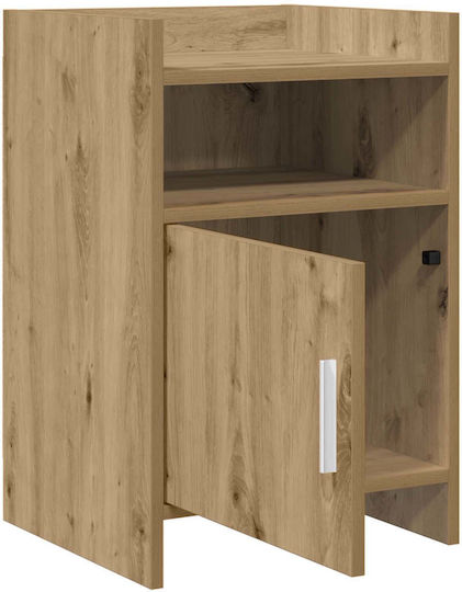 Metal Bedside Tables With Brown Glass Surface 2 Pieces 40x36x60cm