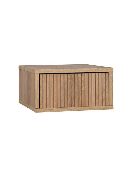 Bedside Table Abor Wooden Beige 39x34x18cm
