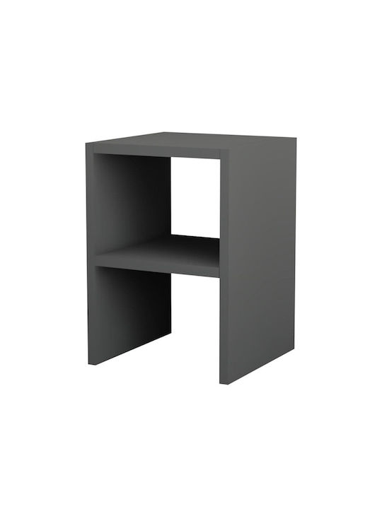 Bedside Table Smile Wooden Gray 30x30x40cm