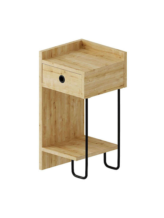 Bedside Table Sirius Wooden Natural Beech 32x30x61cm GP037-0164 1