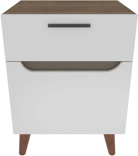 Losso Wooden White Bedside Table 45x36.8x63cm Losso Wooden White Bedside Table 45x36.8x63cm