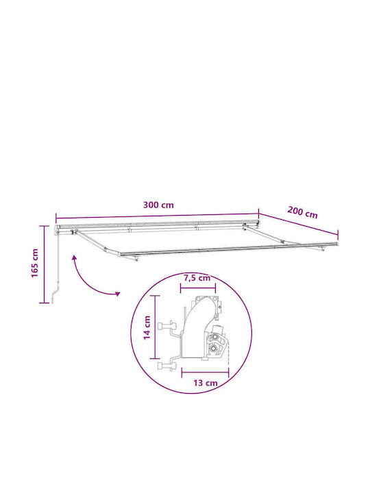 vidaXL Cort Terasă cu LED Maro 3x2m