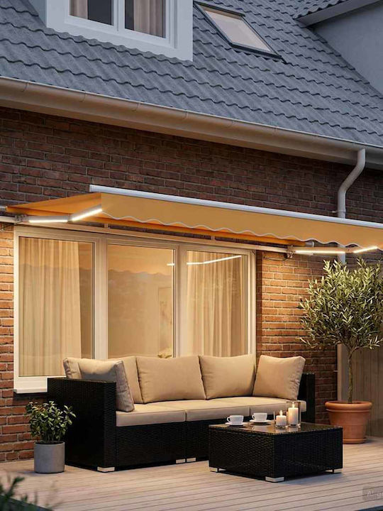 vidaXL Τέντα Βεράντας με Led Μπεζ 3x2.5m