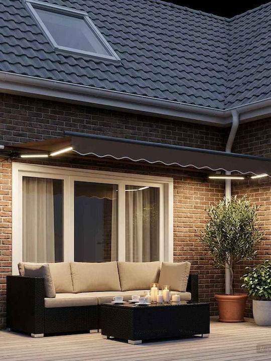 vidaXL Terrace Tent with LEDs Brown 3.5x2.5m