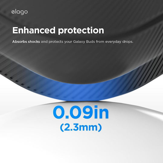 Elago Armor Hang Silicone Case with Hook in Black Color for Samsung Galaxy Buds 4 / 4 Pro