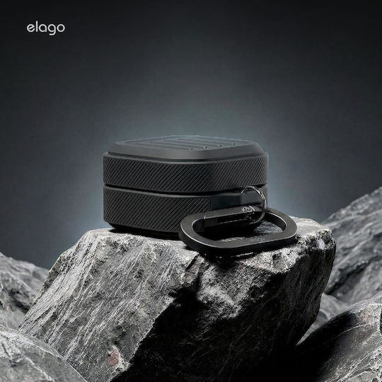 Elago Armor Hang Silicone Case with Hook in Black Color for Samsung Galaxy Buds 4 / 4 Pro