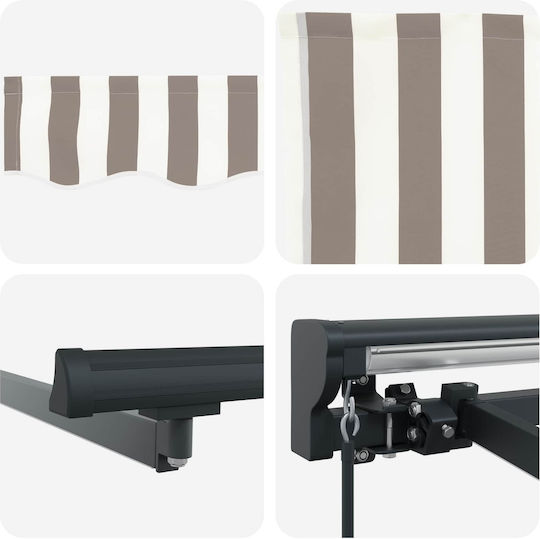 vidaXL Cadru Pentru Copertină Gri Cu Strat PU 3x4m