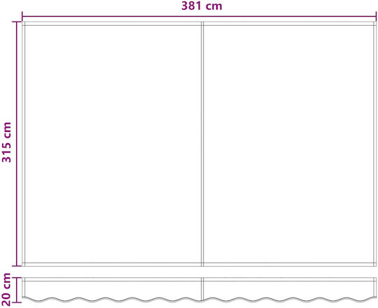 vidaXL Cadru Pentru Copertină Gri Cu Strat PU 3x4m