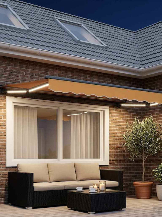vidaXL Τέντα Βεράντας με Led Μπεζ 2.5x2m