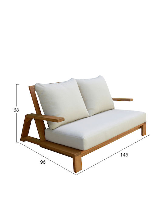 Outdoor Lounge Living Room Set 4 Pieces Ecru with Pillows