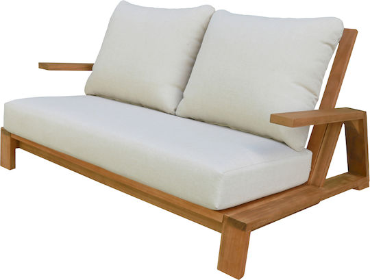 Outdoor Lounge Living Room Set 4 Pieces Ecru with Pillows