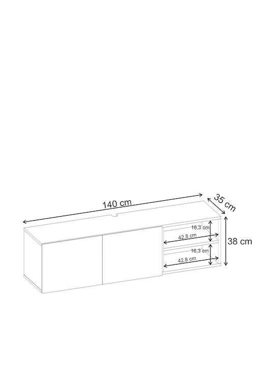 Έπιπλο Τηλεόρασης Conrad Travertine Μ140xΠ35xΥ38cm