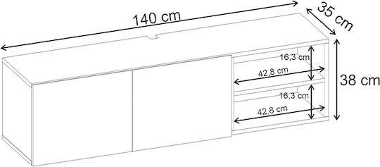 TV-Ständer Conrad Travertine M140xB35xH38cm