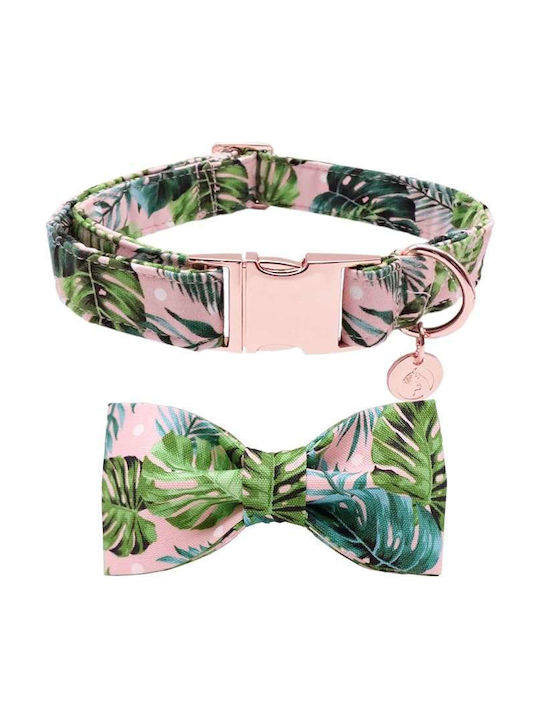 Adjustable Comfortable Dog Collar Bow Tie M Pink Green Adjustable Comfortable Dog Collar Bow Tie M Pink Green
