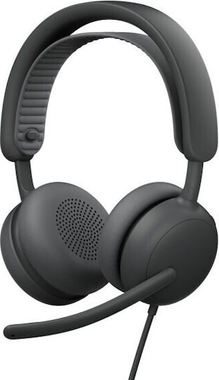Logitech Zone Wired 2 On Ear Multimedia Headset With Microphone And USB-A / USB-C Connectivity In Grey Colour