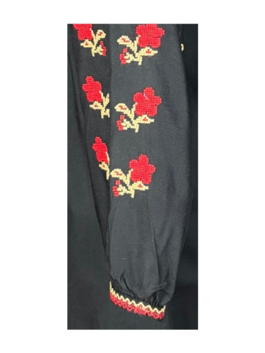 Bluza Damă Bumbac Mânecă Lungă Alb/Portocaliu