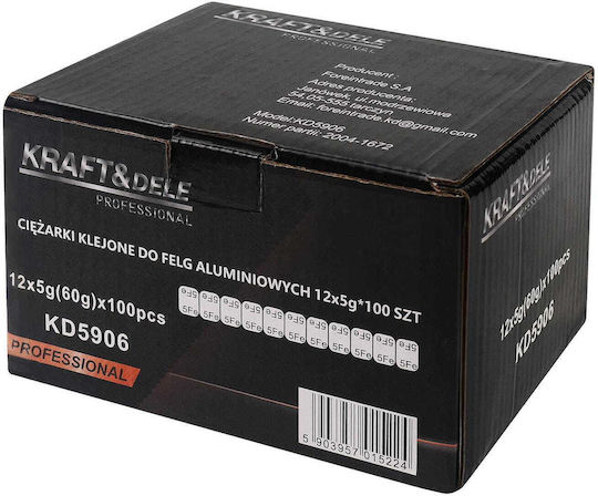 Adhesive Weights Aluminum Rims 12x5g 100 Pieces Kd5906