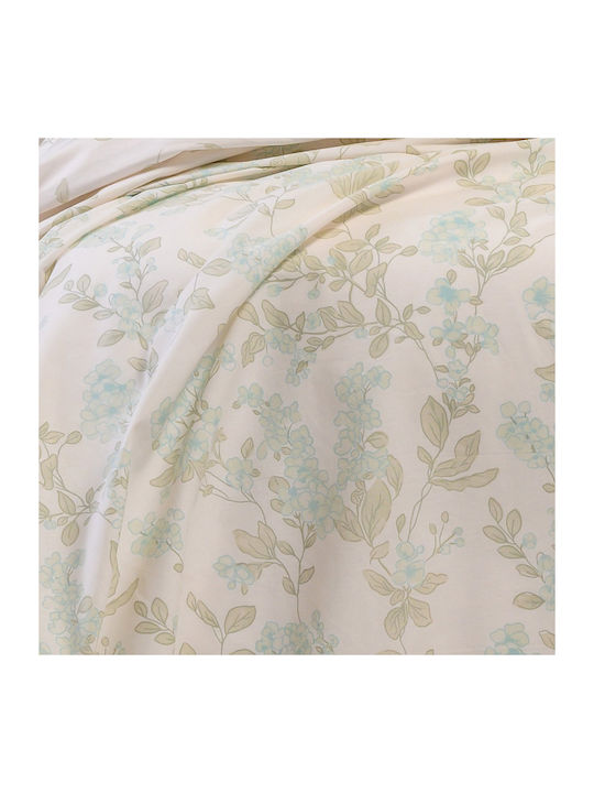 Melinen Rea Double Bed Sheets Set 205x270cm Turquoise (4pcs)