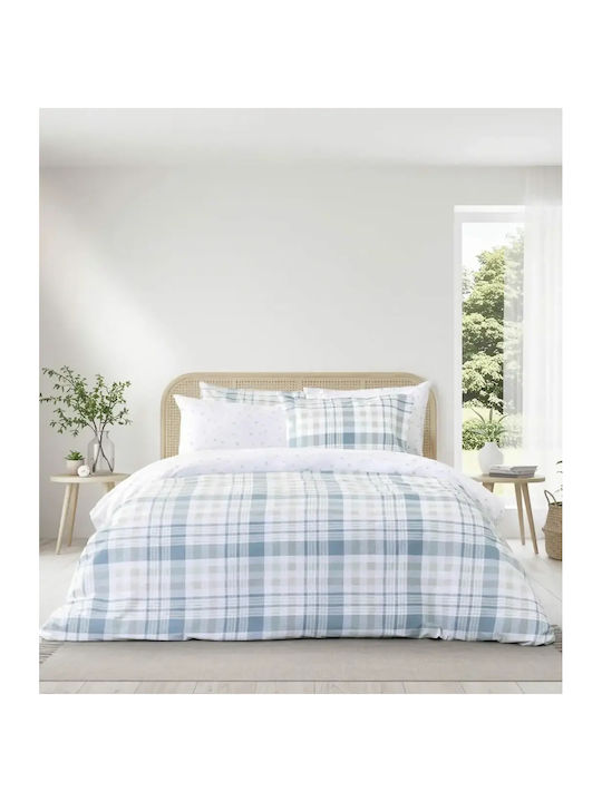 Nima Miles Set Bed Sheets Double With Rubber Hugger 160x200+32cm Mint (4pcs)