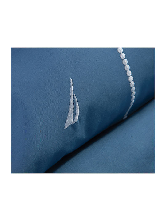 Nef-Nef Homeware Nautica Wave Solid Σετ Σεντόνια King Size 270x280εκ. Μπλε (4τμχ)