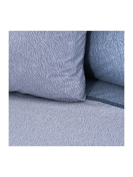 Beauty Home 12566 Double Bed Sheets Set 200x260cm Light Blue 4 Pieces 12566SEDI
