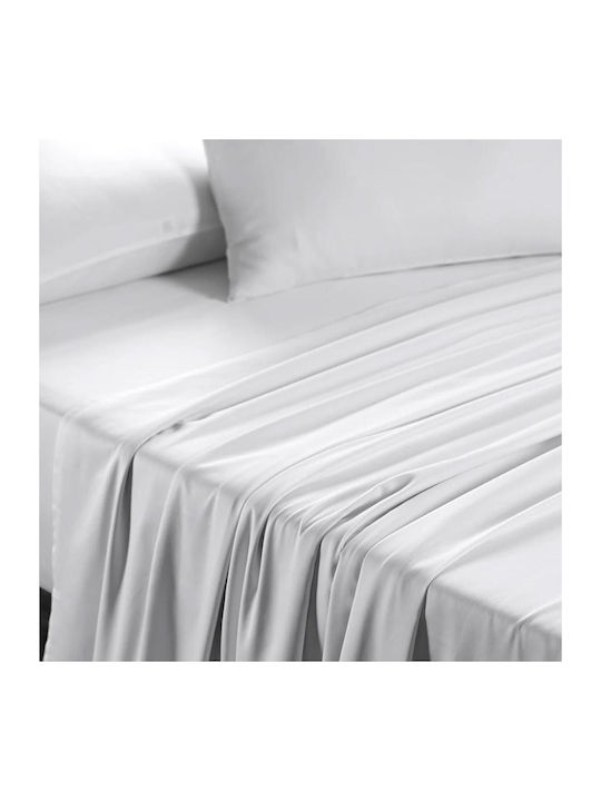 Olia Home Σεντόνι Υπέρδιπλο 220x240εκ. Λευκό