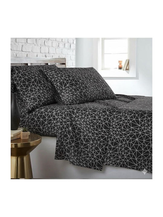 Olia Home Σεντόνι Μονό 170x260εκ. Μαύρο