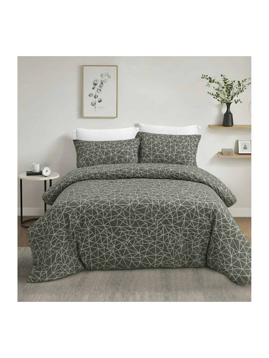 Olia Home Σεντόνι Μονό με Λάστιχο 100x200+35εκ. Olive Green