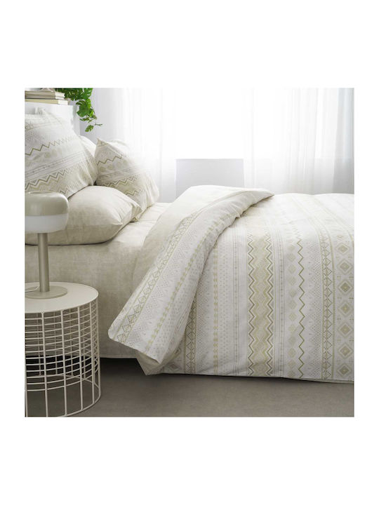 Vesta Home Elea Σετ Σεντόνι με 2 Μαξιλαροθήκες Υπέρδιπλο με Λάστιχο 170x270+35εκ. Μπεζ (3τμχ)