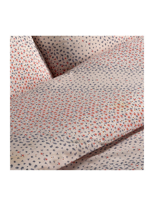 Beauty Home Set Cearșaf cu 1 Față de pernă Super dublu cu Elastic 165x200+30cm. Moritz Art 12093 Somon 4buc