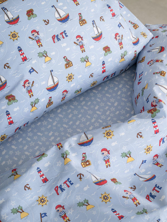 Sunshine Feelings Single Bed Sheets Set 165x270cm Light Blue 3 Pieces