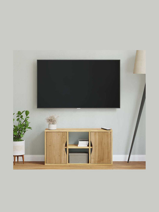 TV Stand Solid Pine Wood L79xW24xH40cm