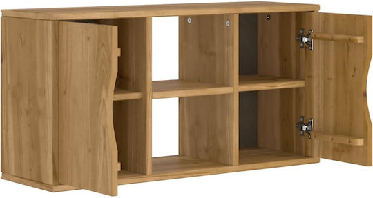 TV Stand Solid Pine Wood L79xW24xH40cm