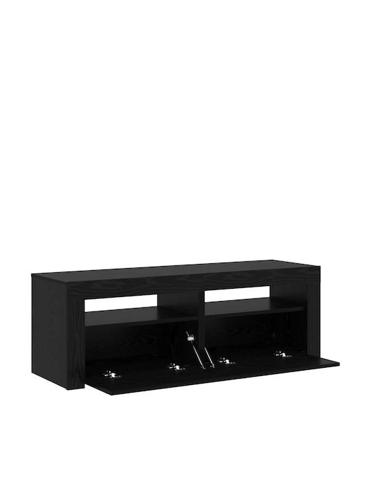 TV Stand with LED Lighting Black Oak L120xW35xH40cm