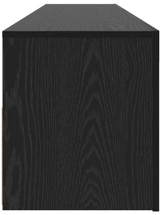 TV Stand with LED Lighting Black Oak L120xW35xH40cm
