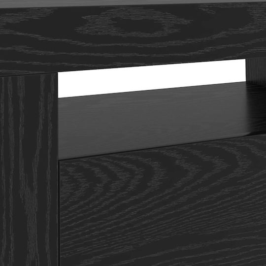 Έπιπλο Τηλεόρασης με Φωτισμό LED Μαύρο Δρυς Μ120xΠ35xΥ40cm