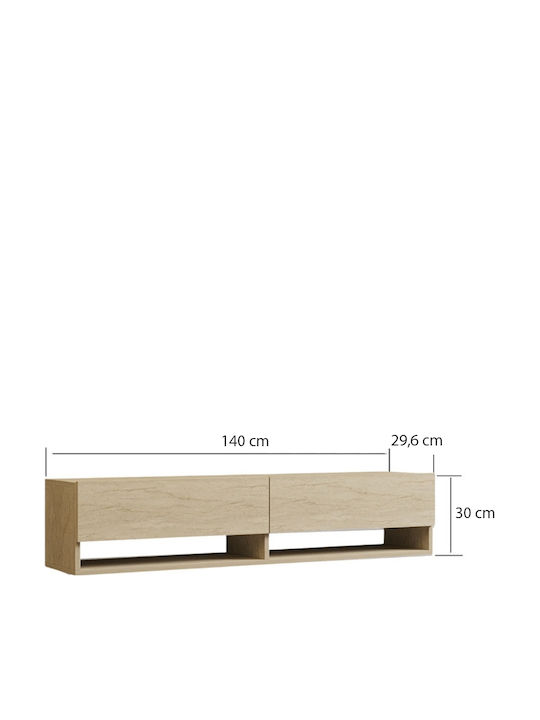 Έπιπλο Τηλεόρασης Arges Travertine Μ140xΠ29.6xΥ30cm