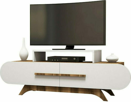 Hermione Stand TV De Podea Nuc Alb 145x36.8x49.8 cm Hermione Stand TV De Podea Nuc Alb 145x36.8x49.8 cm