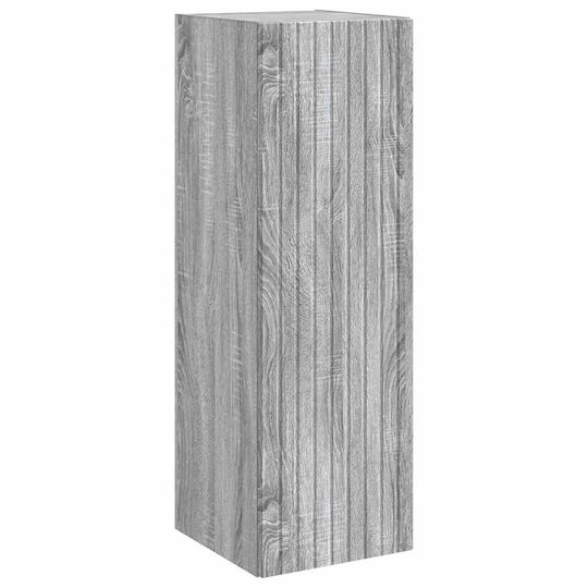 vidaXL Плот с Мивка Огледало и Колона със Светлина М43xД16xВ62.5cm Сив