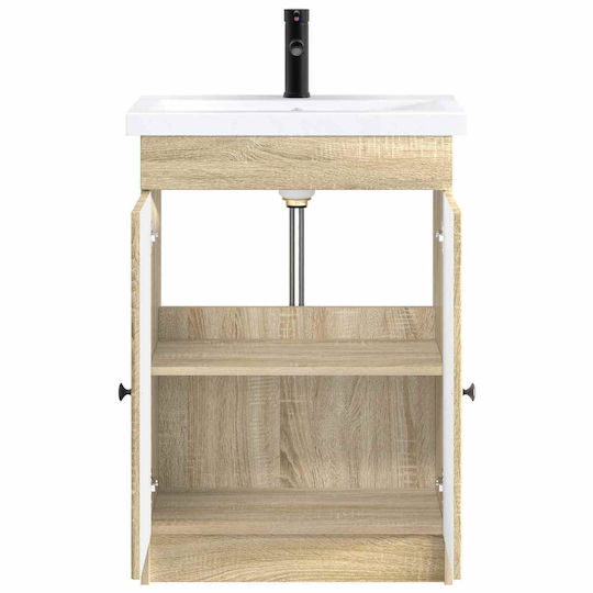 vidaXL Pangă Cu Lavoar M78.5xL37.5xÎ81cm Stejar Sonoma