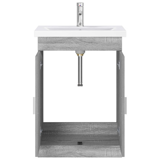 vidaXL Badezimmer Waschtisch-Einheit M61xB40xH84,5cm Grau Sonoma