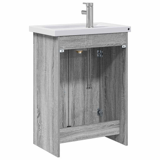 vidaXL Badezimmer Waschtisch-Einheit M61xB40xH84,5cm Grau Sonoma