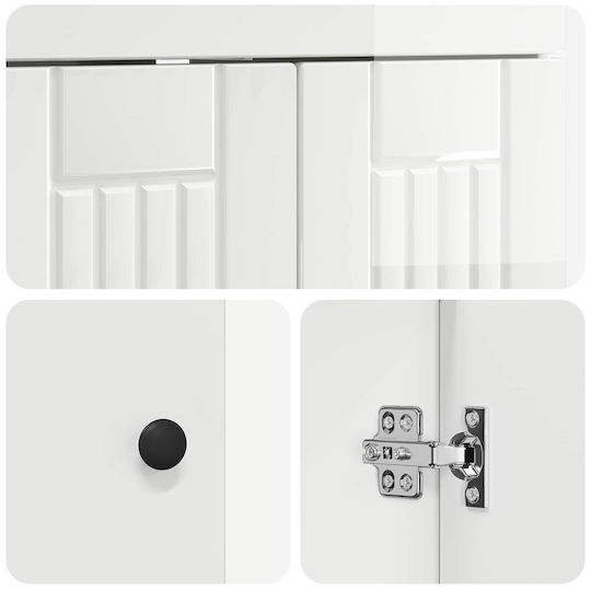 vidaXL Badezimmer Waschtisch-Einheit mit Waschbecken M78.5xB37.5xH81cm Weiß