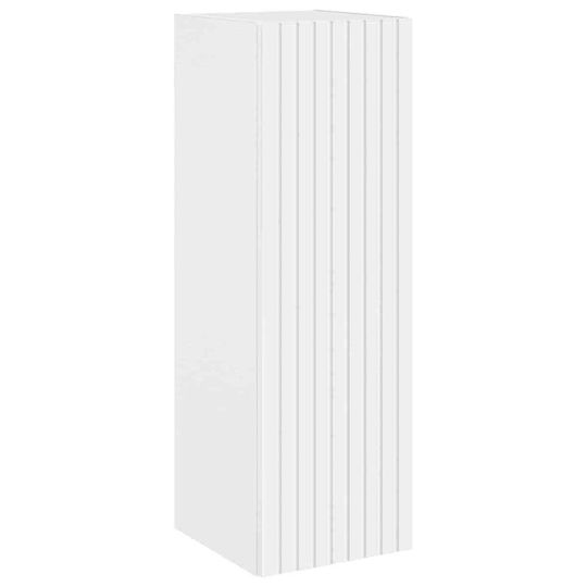 vidaXL Плот с Мивка Огледало и Колона със Светлина 43x16x62.5cm Бял