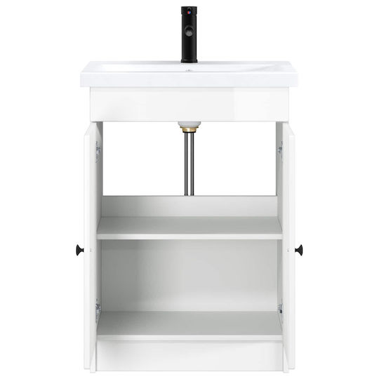vidaXL Πάγκος με Νιπτήρα Μ56xΒ37.5xΥ81cm Λευκό