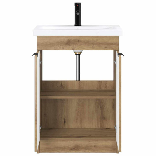 vidaXL Vanity Unit with Washbasin M78.5xW37.5xH81cm Oak