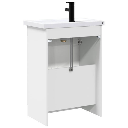 vidaXL Badezimmer Waschtisch-Einheit mit Waschbecken M78.5xB37.5xH81cm Weiß