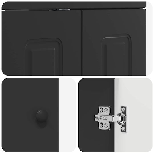 vidaXL Badezimmer Waschtisch-Einheit M61xB40xH84.5cm Schwarze Eiche