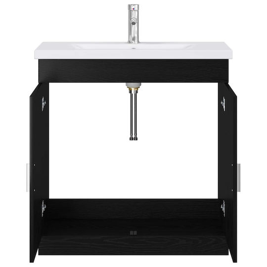 vidaXL Pangă Cu Lavoar M81xL40xÎ84.5cm Stejar Negru